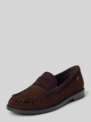 Loafersy z naturalnej skóry z skóry bydlęcej Tamaris Ciemnobrązowy