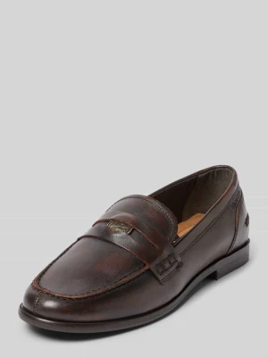 Loafersy z naturalnej skóry ze skóry bydlęcej model 'Fiona 7' Marc O'Polo Ciemnobrązowy