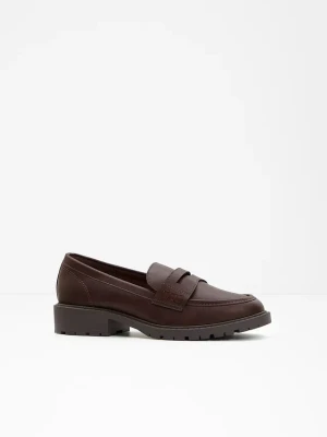 Loafersy z profilowaną podeszwą BonPrix brązowy