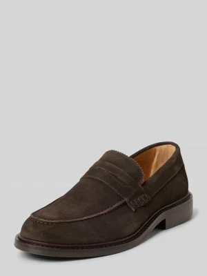 Loafersy z Welurowa skóra bydlęca Model 'CARTER SUEDE' Selected Średniobrązowy