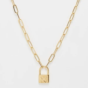 warpedsense Lock Chain uniseks Biżuteria złoty rozmiar Akcesoria