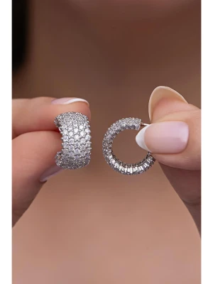 Lodie Silver Srebrne kolczyki-półkreole z cyrkoniami rozmiar: onesize