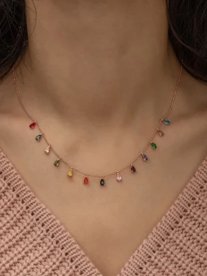 Lodie Silver Srebrny naszyjnik z elementami ozdobnymi - dł. 43 cm rozmiar: onesize