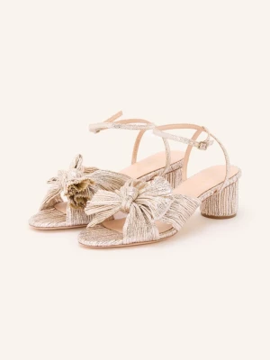 Loeffler Randall Sandały Na Obcasie Dahlia beige ZŁOTY