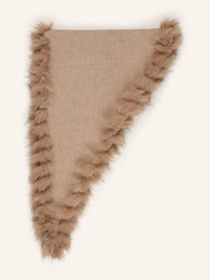 Loevenich Chusta Trójkątna Z Sztucznym Futrem beige