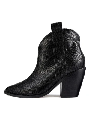 loft37 Skórzane botki w kolorze czarnym rozmiar: 40