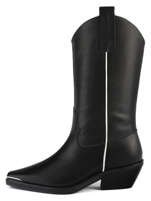 loft37 Skórzane botki w kolorze czarnym rozmiar: 41