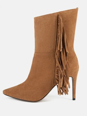 loft37 Skórzane botki w kolorze jasnobrązowym rozmiar: 40