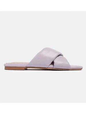 loft37 Skórzane klapki w kolorze fioletowym rozmiar: 39