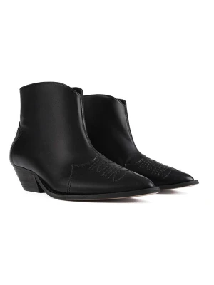 loft37 Skórzane kowbojki "Capital City" w kolorze czarnym rozmiar: 36