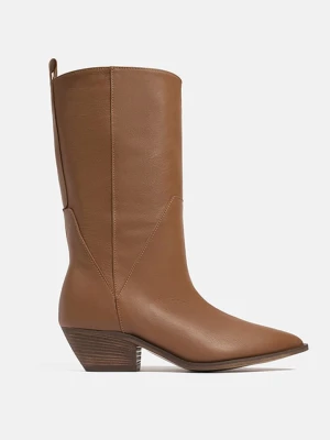 loft37 Skórzane kowbojki w kolorze brązowym rozmiar: 39