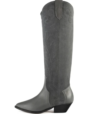 loft37 Skórzane kozaki "Fingers Crossed" w kolorze szarym rozmiar: 37