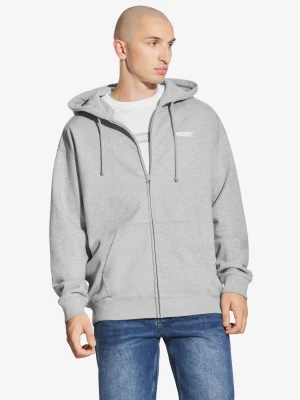 Logo bluza z kapturem męska szara Prosto
