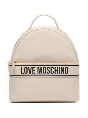 Logo Lettering Ivory PU Plecak Love Moschino