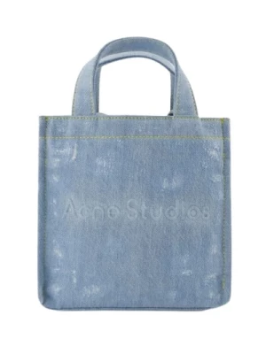 Logo Mini Tote Bag - Niebieski - Denim Acne Studios