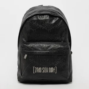 Logo Number Debossed Pattern Fake Leather Backpack black, marki zerosixneufBags, w kolorze Czarny, rozmiar