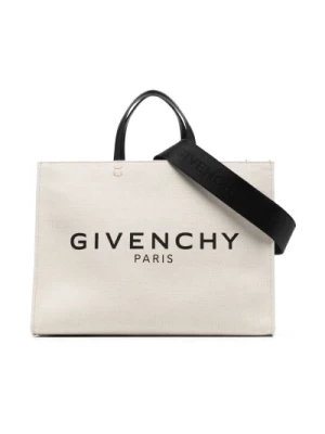 Logo Shopper Tote Beżowa Torba Givenchy