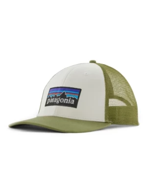 Logo Trucker Hat White Green Patagonia