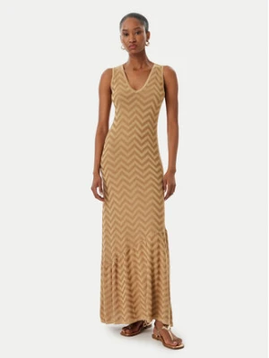 LOLA CASADEMUNT Sukienka dzianinowa MS2616040 Beżowy Slim Fit