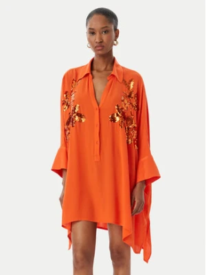 LOLA CASADEMUNT Sukienka koszulowa LS2615008 Pomarańczowy Oversize