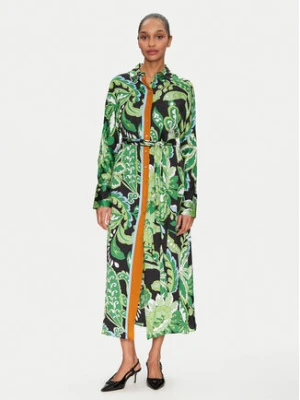 LOLA CASADEMUNT Sukienka koszulowa MS2516019 Zielony Regular Fit