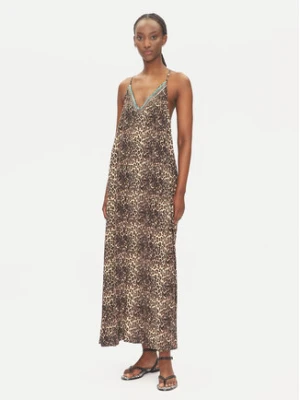 LOLA CASADEMUNT Sukienka letnia LS2516041 Brązowy Relaxed Fit