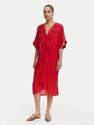 LOLA CASADEMUNT Sukienka letnia LS2616010 Czerwony Relaxed Fit