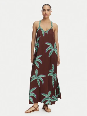 LOLA CASADEMUNT Sukienka letnia LS2616022 Brązowy Relaxed Fit