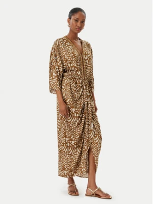 LOLA CASADEMUNT Sukienka letnia LS2616031 Brązowy Relaxed Fit