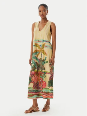 LOLA CASADEMUNT Sukienka letnia LS2616038 Beżowy jasny Regular Fit