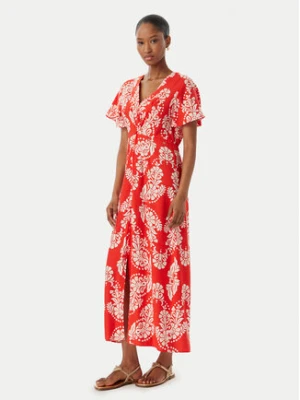 LOLA CASADEMUNT Sukienka letnia LS2616137 Czerwony jasny Regular Fit