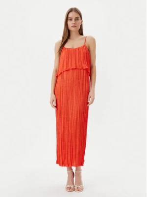 LOLA CASADEMUNT Sukienka letnia MS2516003 Pomarańczowy Regular Fit