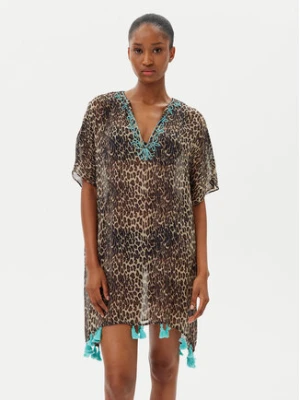 LOLA CASADEMUNT Sukienka plażowa LS2516051 Brązowy Relaxed Fit