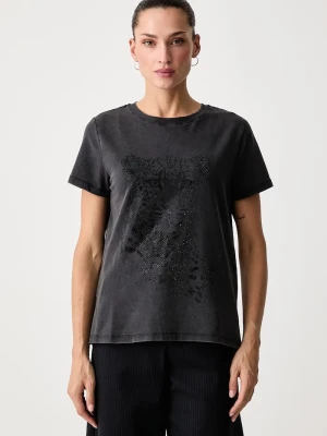 Lola Casademunt T-shirt damski bawełniany z elastanem czarny