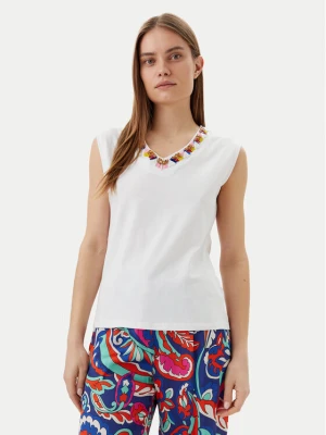 LOLA CASADEMUNT Top MS2515021 Biały Regular Fit