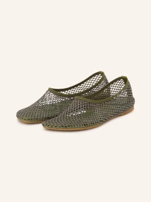 Lola Cruz Baleriny Ruby Z Kamieniami Ozdobnymi gruen KHAKI