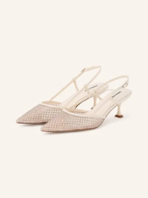 Lola Cruz Czółenka Na Rzemieniu Ruby 55 Z Kamieniami Ozdobnymi weiss