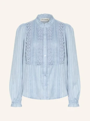 Lollys Laundry Bluzka Arielll Z Falbanami I Koronką Ażurową blau