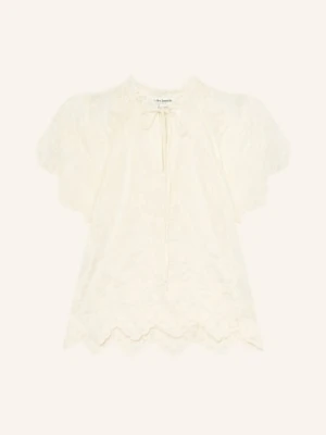 Lollys Laundry Bluzka Kalill Z Falbankami beige