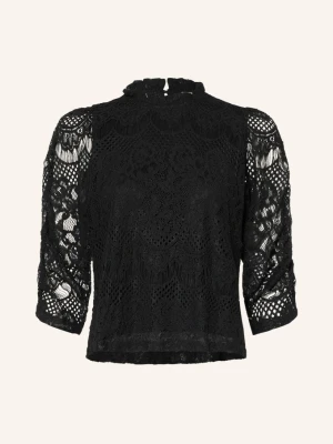 Lollys Laundry Bluzka Koszulowa Liloull Z Koronki Z Rękawami 3 / 4 schwarz CZARNY