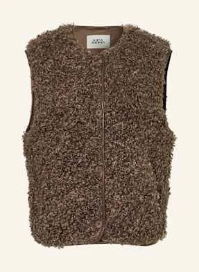 Lollys Laundry Kamizelka Z Pluszowego Materiału Vadall braun