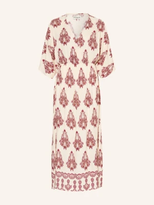 Lollys Laundry Sukienka Savannahll W Stylu Kopertowym Z Rękawami 3/4 beige