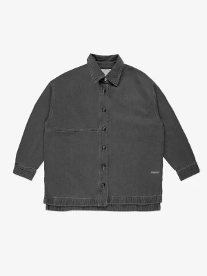 Long Shirt koszula bawełniana damska czarna Prosto