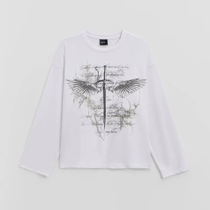 Long sleeve z gotyckim nadrukiem biały House
