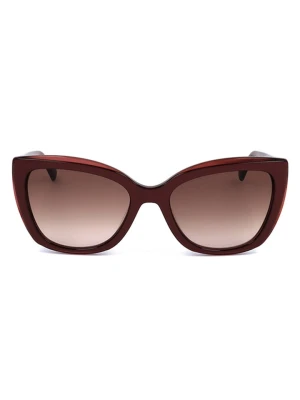 Longchamp Damskie okulary przeciwsłoneczne w kolorze czerwono-jasnobrązowym rozmiar: 54