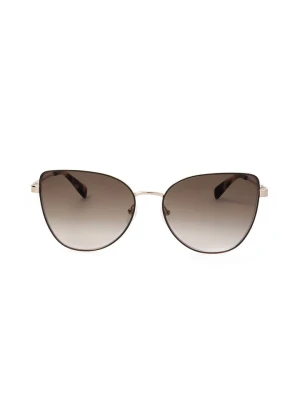 Longchamp Damskie okulary przeciwsłoneczne w kolorze srebrno-czarno-jasnobrązowym rozmiar: 60