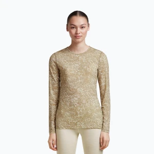 Longsleeve damski icebreaker Merino 200 Oasis Crewe Moss Bloom cumin / undyed / aop Beżowy