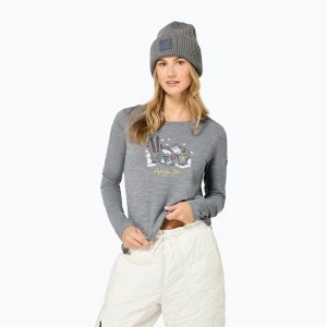 Longsleeve damski super.natural Apres Ski cashmere grey melange / various