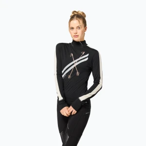 Longsleeve damski super.natural KryTeeede Col T-Neck Light jet black / white / mountain trail gl / white