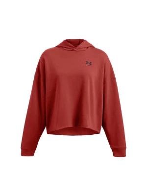 Bluza dresowa nierozpinana z kapturem damska Under Armour UA Rival Terry Os Hoodie - czerwony